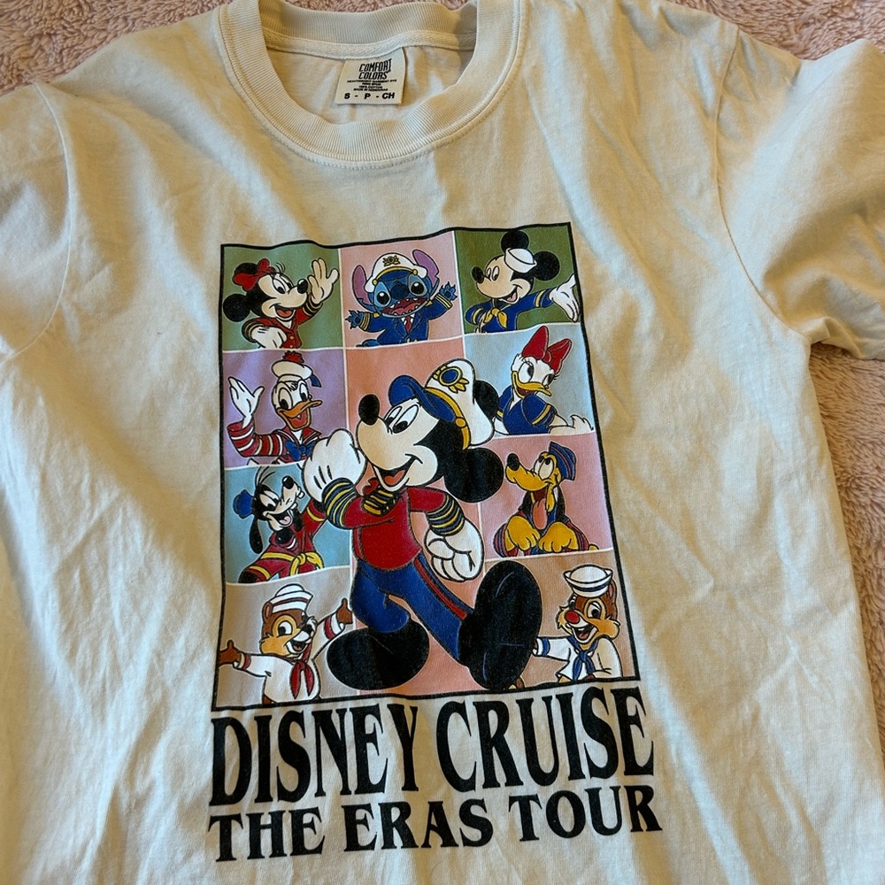 Disney Cruise T-Shirt - Cream with Colorful Characters